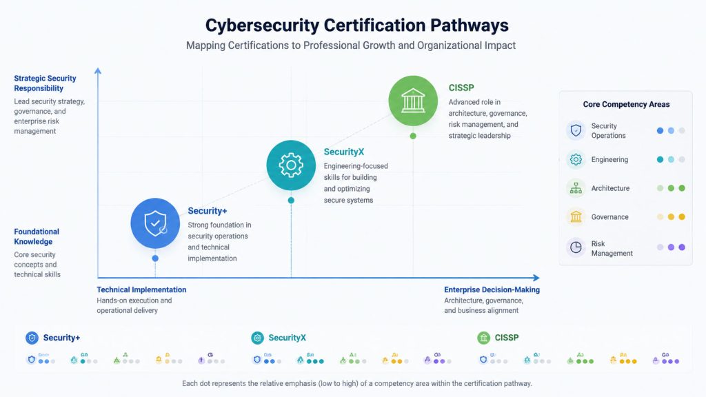 SecurityX vs Security+ vs CISSP